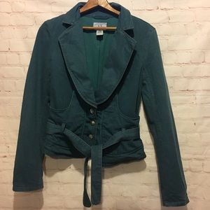 Armani Exchange turquoise overdyed denim j…